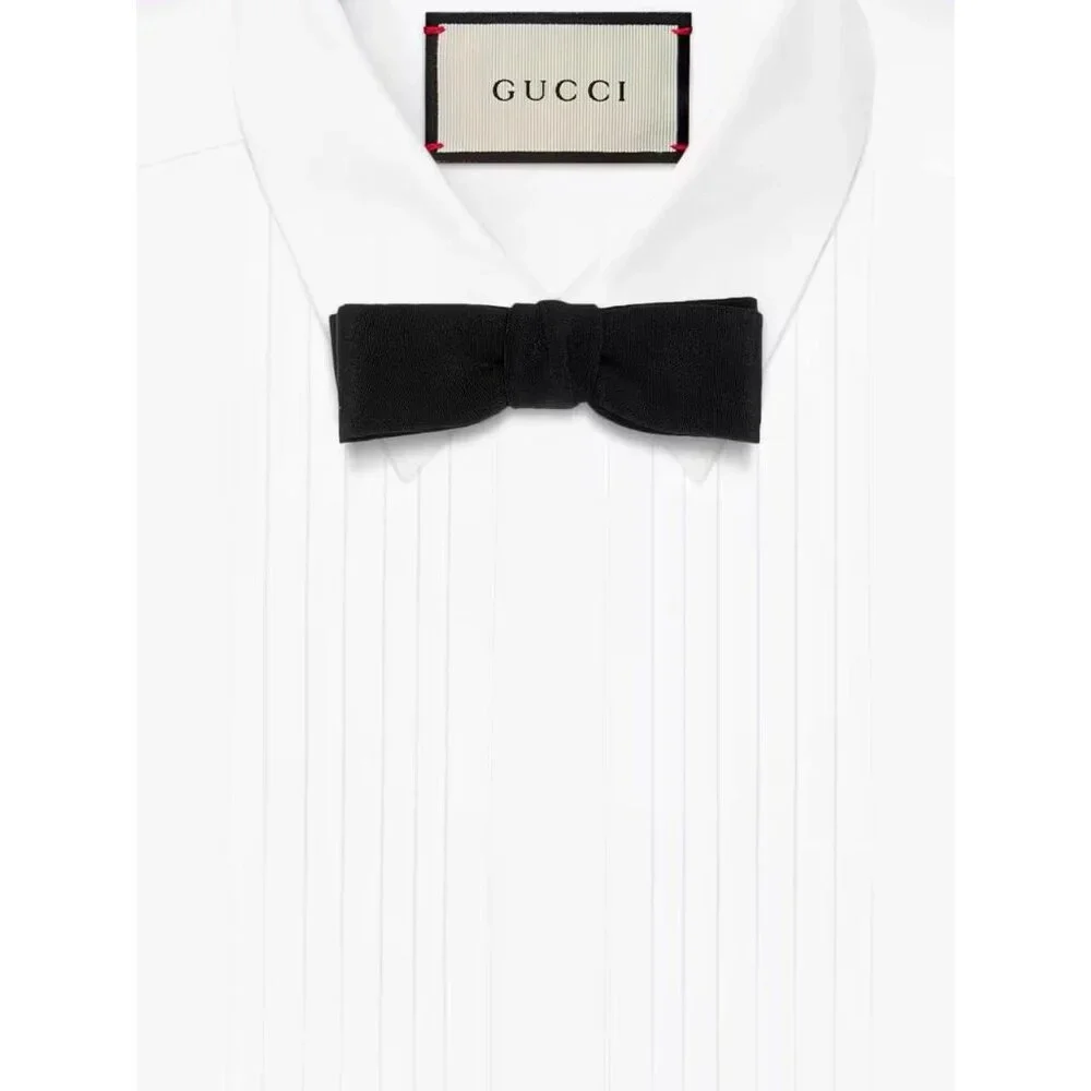 NWT GUCCI SILK BOW TIE BLACK 722316 Bow Tie Mens